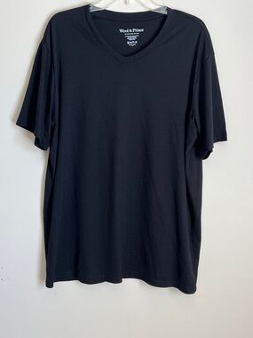 Wool & Prince T Shirt Men XL Merino Wool Base Crew Neck Tee Black